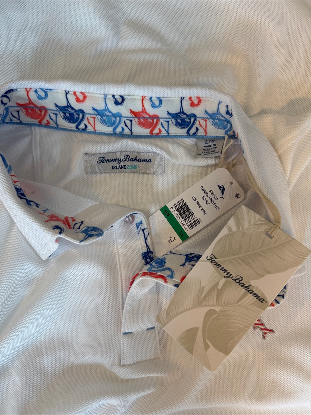 NWT Tommy Bahama Men's Flamingo Mingle 5 O'clock Short Sleeve Polo Shirt - Picture 5 of 5